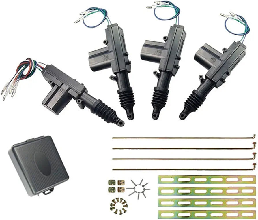 4Door Power Central Lock Kit Car Remote Control Conversion w/2 Keyless Entry