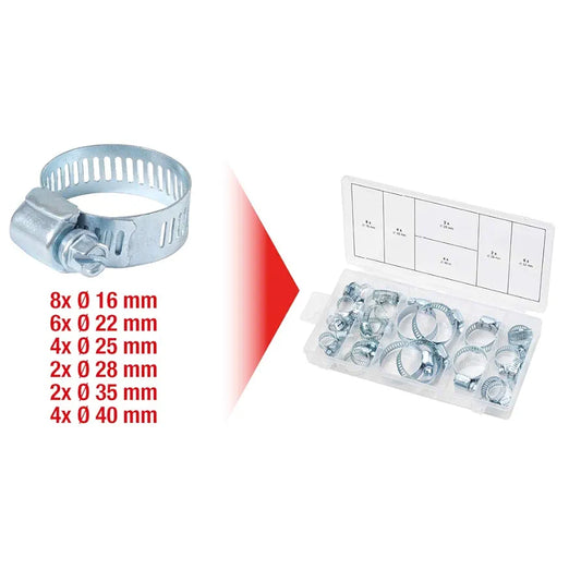 26 pcs Hose Clamp Assortment, 16-40mm