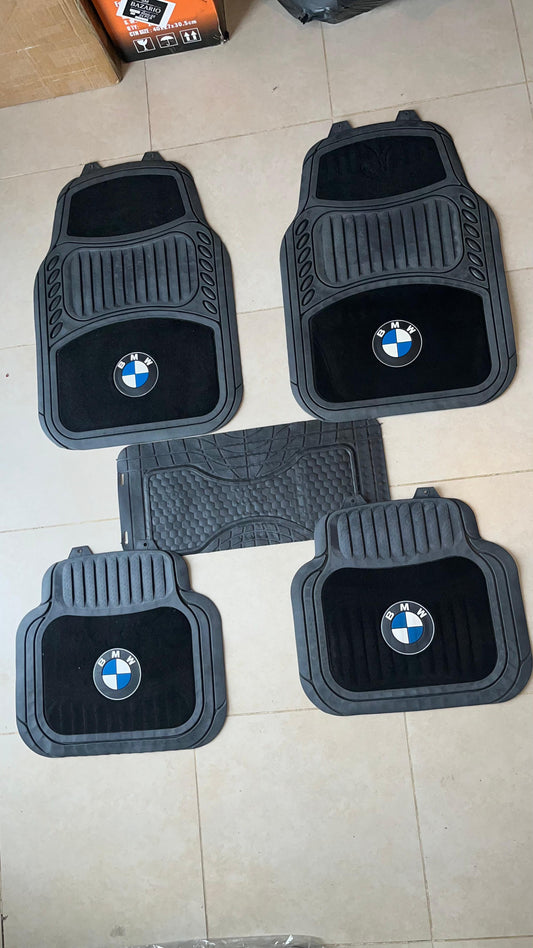 All-Weather Car Floor Mats – Rubber Base with Carpet Finish