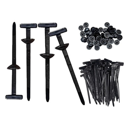 Nylon Cable Ties, Self-Locking Cable Tie Retainer, Push Mount Zip Ties,Bumper Holders For Cars, Zip Tie Lock Wire Holder For Maintenance Automotive Engine Bay Wire Harness Restraint Tie