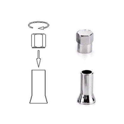 10Pcs Universal Car Tire Wheel Valve Stem Covers TR414 Chrome Hex Caps w/ Sleeve