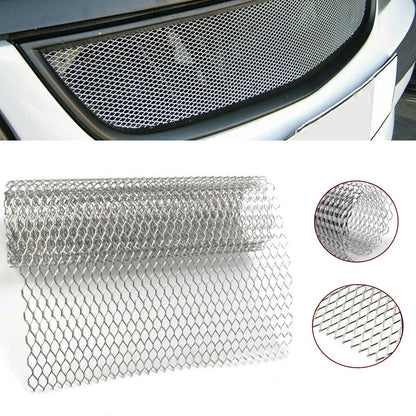 100×30 CM Silver Aluminum Front Car Hood Vent Grille Net Mesh Grill Cover Accessories