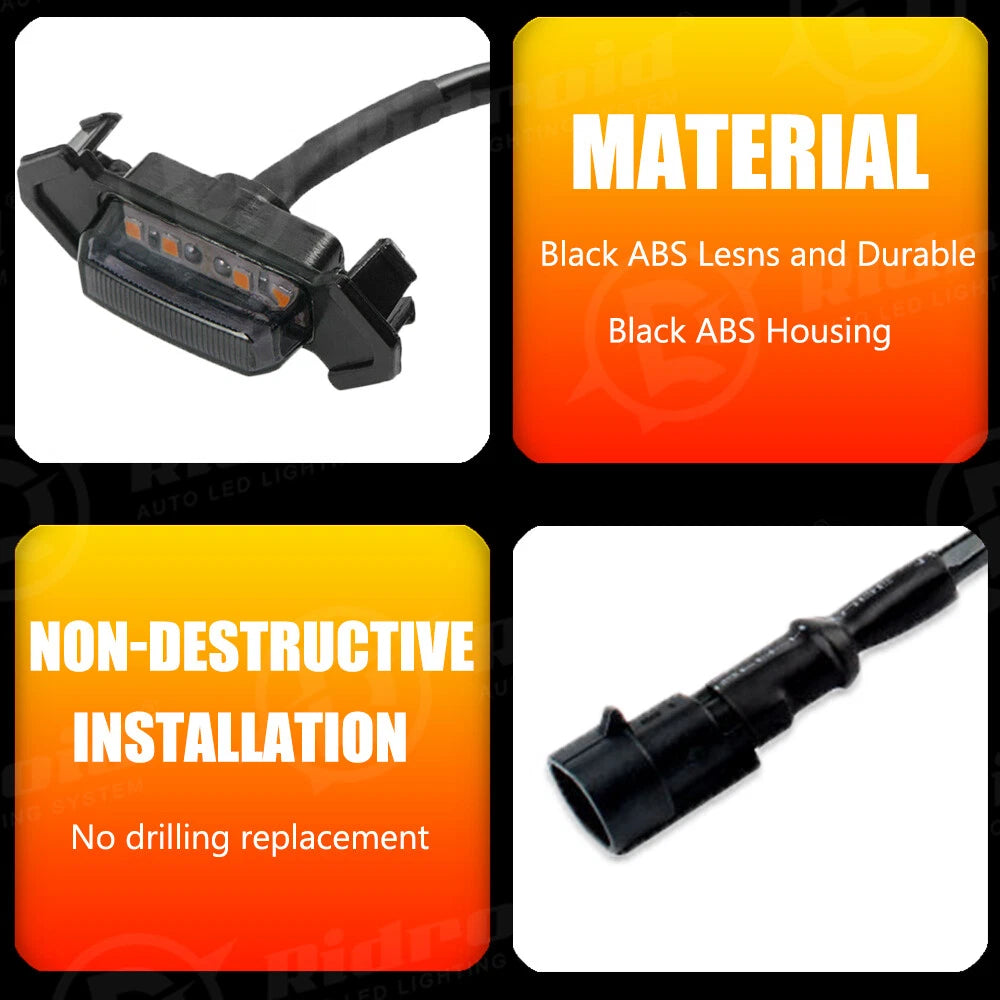 4pcs Raptor Style Amber Grille Light LED DRL For Toyota Tacoma