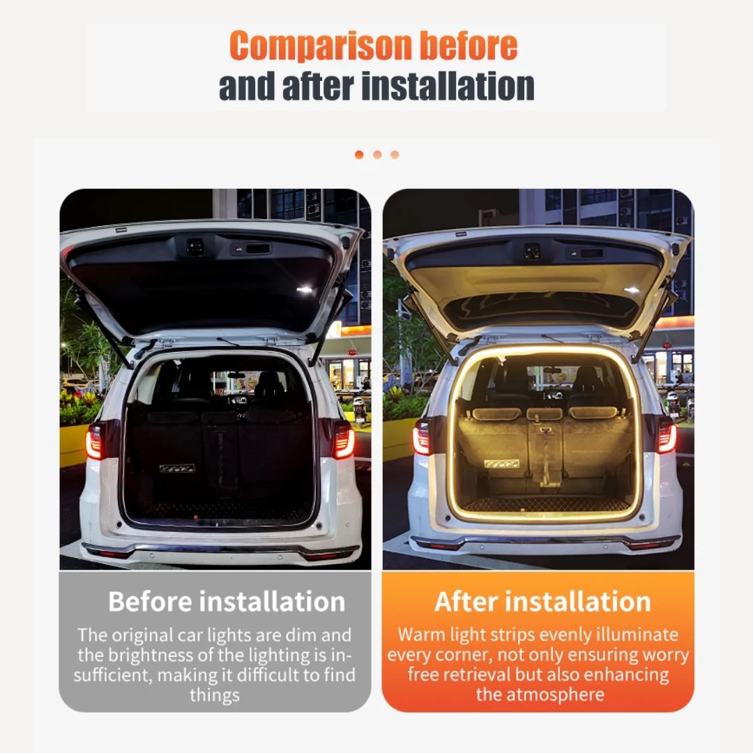 12V LED Trunk Light Warm White LED Strip 2M Waterproof Flexible Light