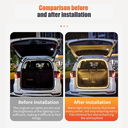 12V LED Trunk Light Warm White LED Strip 2M Waterproof Flexible Light