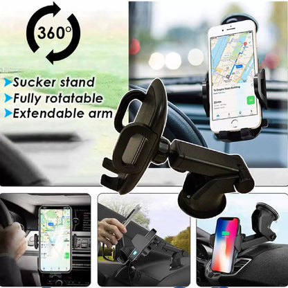 Universal Car Mount Holder for Mobile Phone with Suction Cup Rotating 360 Degree