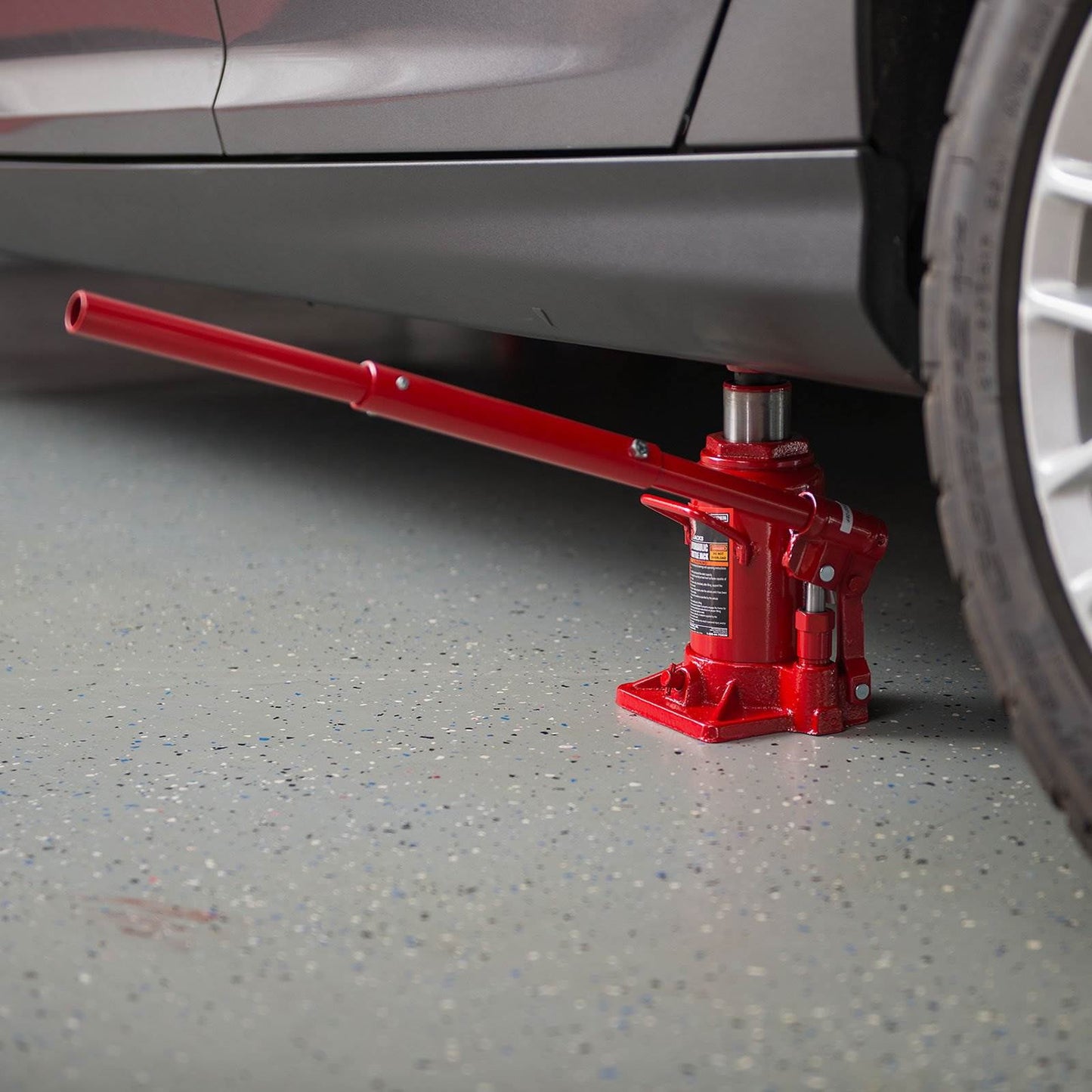 4 Ton (8,000 LBs) Torin Double Ram Welded Hydraulic Car Bottle Jack for Auto Repair and House Lift, Red