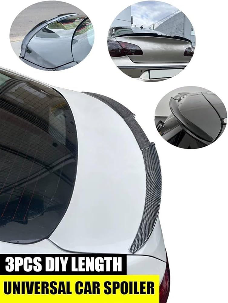 For All Cars Adjustable Rubber Rear Trunk Spoiler Lip Roof Tail Wing Black For Car Sedan Universal