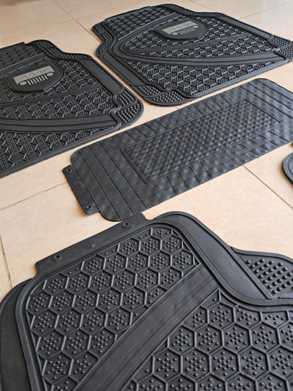 Jeep Premium Shield Design All-Weather 5PCS Floor Mats Set – Universal Fit for All Vehicles