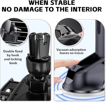 Car Phone Holder, Phone Holder Vent，CarWindshield Dashboard Truck Suction Cup, 360°Adjustable, Automobile Cradles Universal,car Phone Holders for iPhone Size 4.7inch-7inch