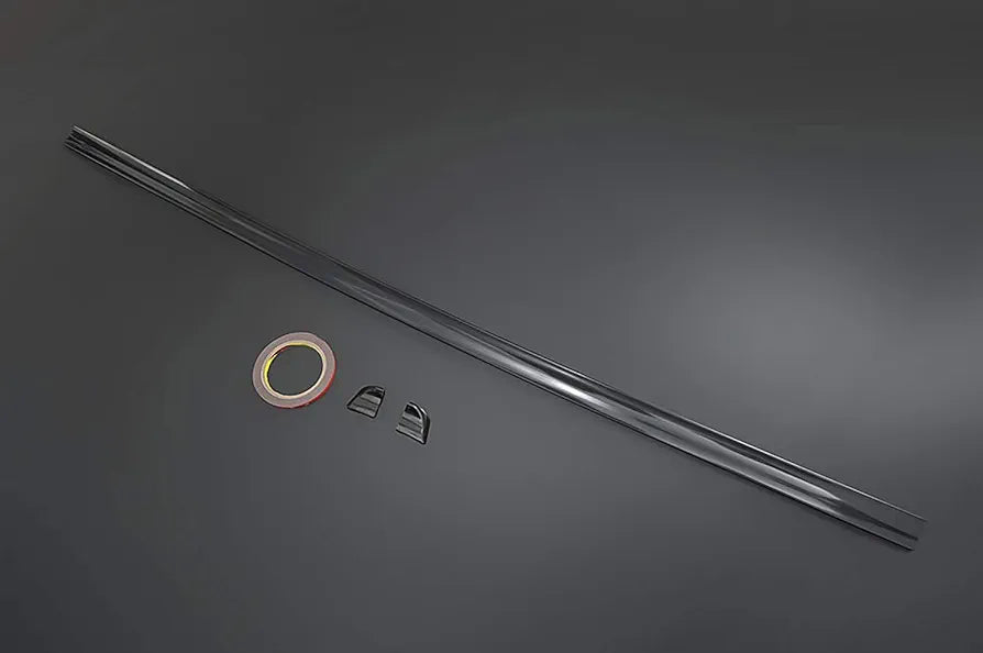 Rear Spoilers for Cars, Black or Carbon Fiber 3D Rubber Car Trunk Spoiler Roof Lip Trim Kit, Universal Automotive Exterior Accessory Punch-Free Tailgate Bumper Rear Spoiler Wing Sticker