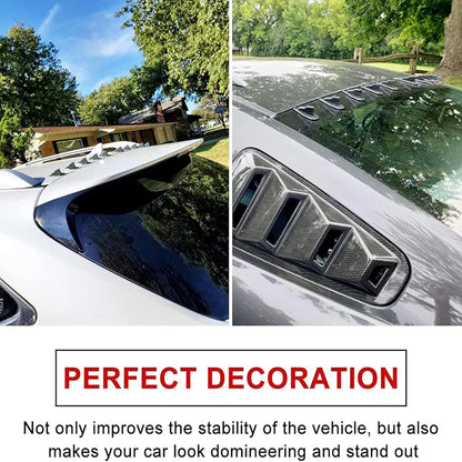 Air Vortex Generator Diffuser Shark Fin 10pcs Set Kit Compatible with Spoiler Roof Wing Pointed End Style Black