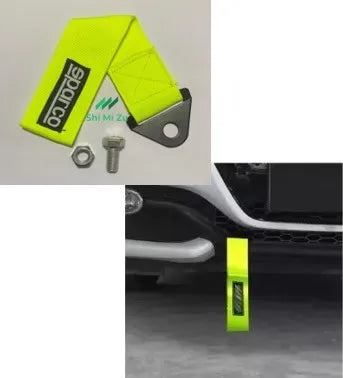 SPARCO/MOMO Tow Belt & Strap || Premium Yellow Universal Front & Rear Tow Strap/Tow Hook Towing Belt