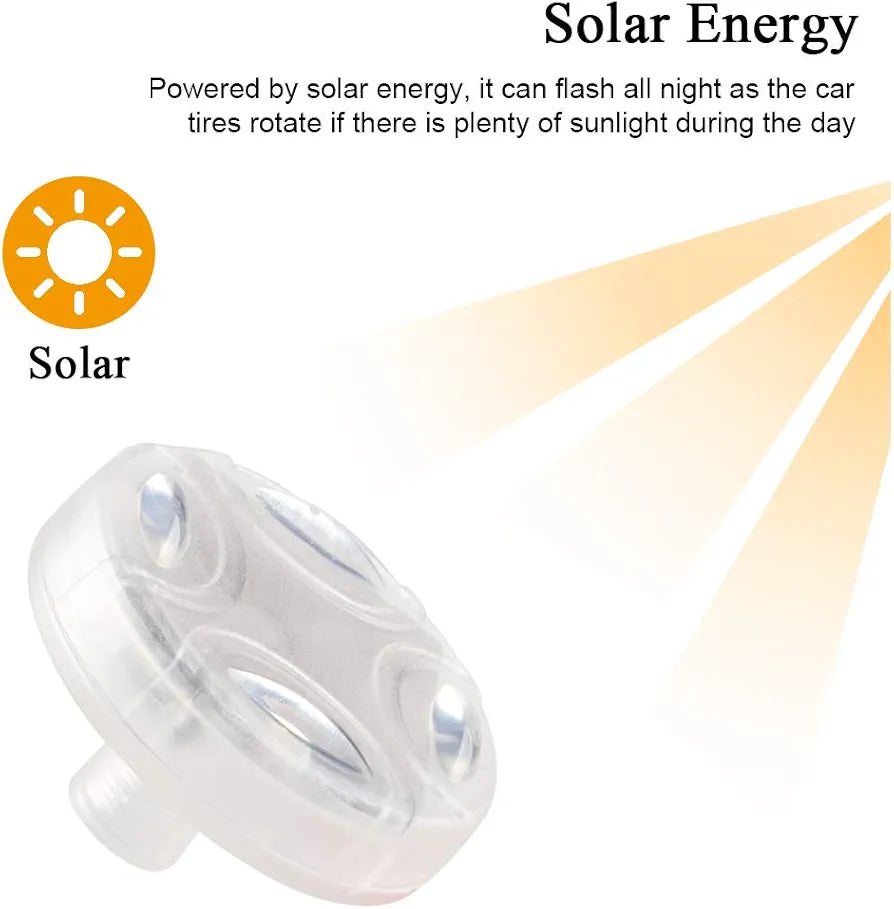 4x Solar Auto Flash LED Car Wheel Hub Tire Tyre Air Valve Cap Light Lamp 15 Mode