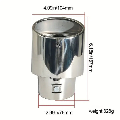 A150 Exhaust Trim Tailpipe Universal Silencer Stainless Steel Chrome AutoHobby