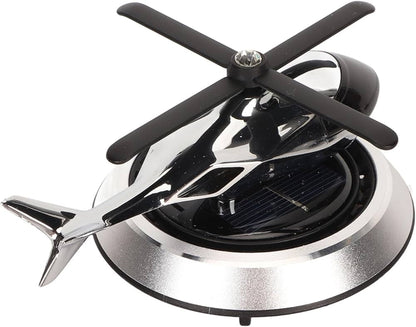 Solar Car Air Freshener, Helicopter Diffuser for Car Home Office, No Battery, Sun Powered, Automatic Rotation, Aluminum Zinc Alloy, Small Size, Easy Carry