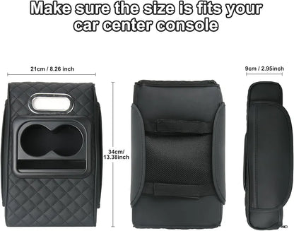 Center Console Armrest Vinyl Leather Trim, Car Armrest Cushion, Anti-Scratch, Suitable for Most Vehicle
