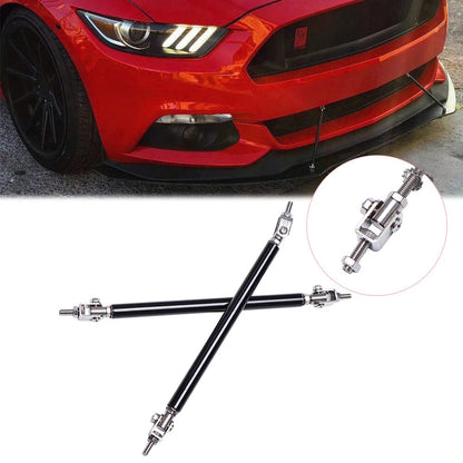 2 PCS Black Universal 15 CM Adjustable Front Bumper Lip Splitter Strut Rod Tie Support Bar For All Cars