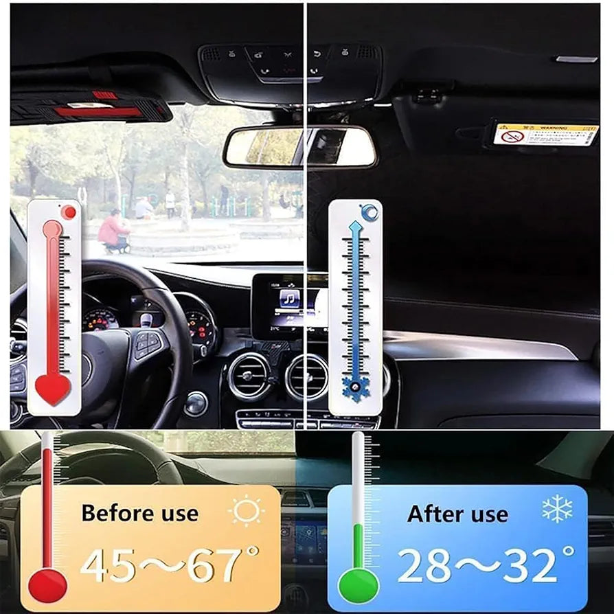 Windshield Sun Shade for Jaguar I-PACE 2018-2025 X590, Reflective Car Window Cover, Blocks UV Rays & Keeps Your Vehicle Cool, Foldable Auto Sun Visor -Easy to Install