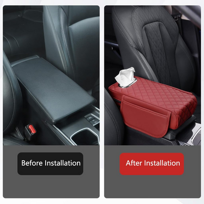 Car Console Armrest Cover with Memory Foam Cushion & Tissue Storage