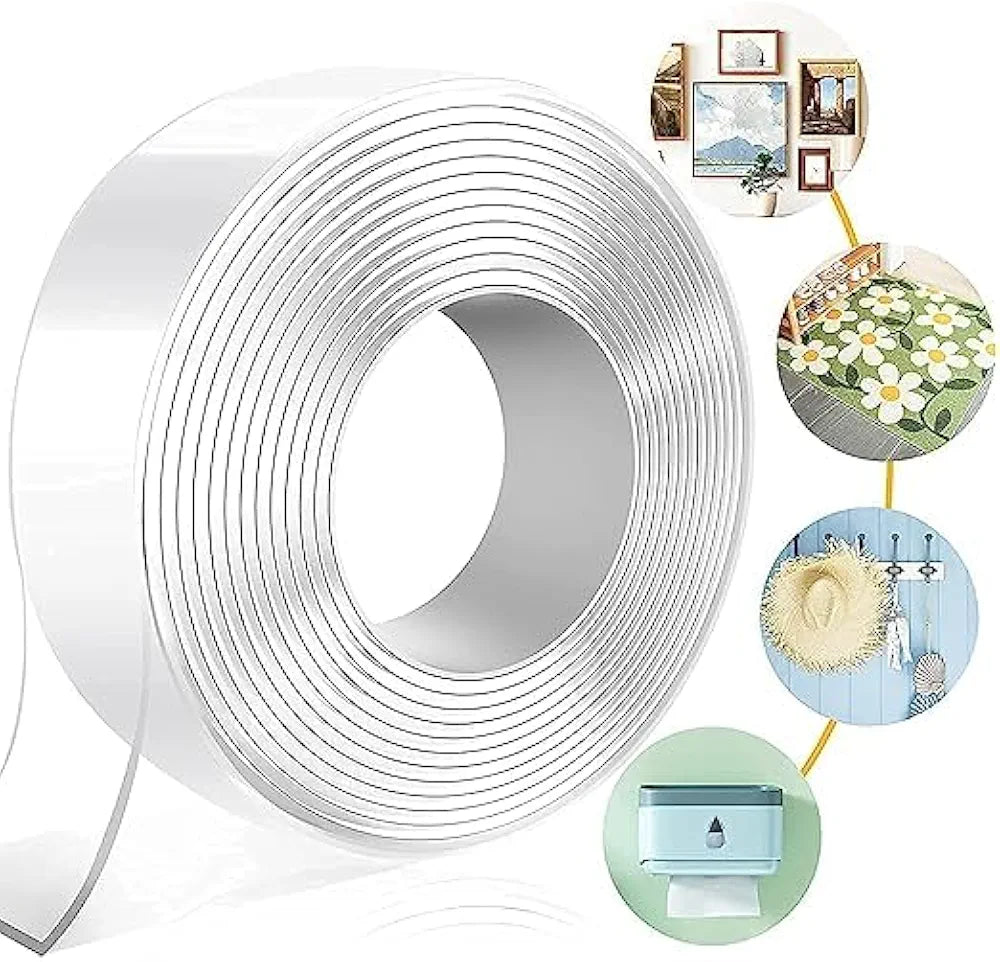 VSM Double Sided Tape Heavy Duty - Multipurpose Removable Traceless Mounting Adhesive Tape for Walls，Washable Reusable Strong Sticky Strips Grip Tape (2)