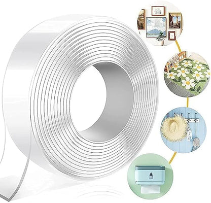 VSM Double Sided Tape Heavy Duty - Multipurpose Removable Traceless Mounting Adhesive Tape for Walls，Washable Reusable Strong Sticky Strips Grip Tape (2)