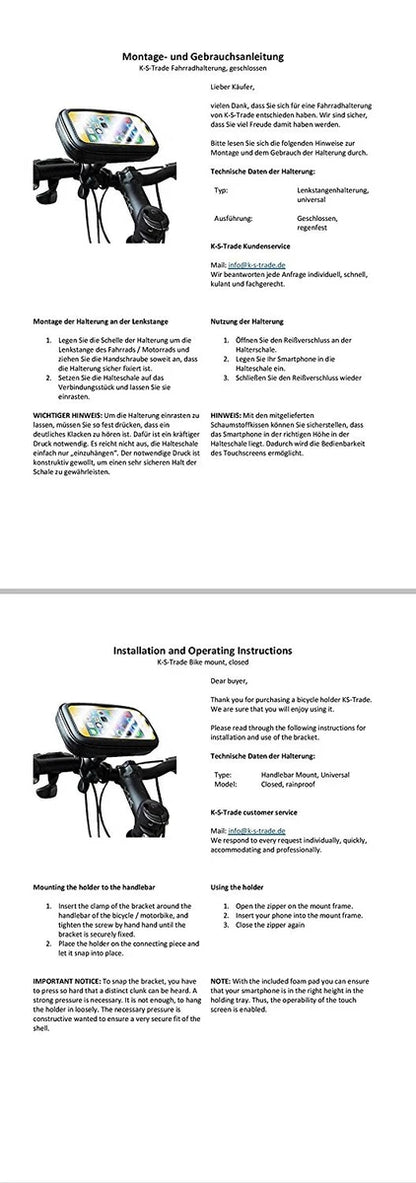 Smart Handlebar mount holder rainproof shockproof bike bicycle cas