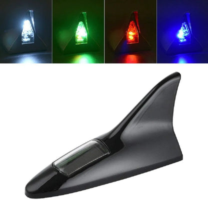 Automobile Shark Fin LED Antenna, Solar Power Car Shark Fin Shape Roof Antenna LED Car Styling Warning Flash Tail Light,for All Car