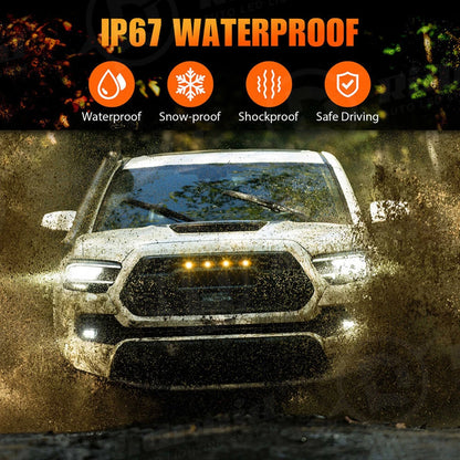 4pcs Raptor Style Amber Grille Light LED DRL For Toyota Tacoma