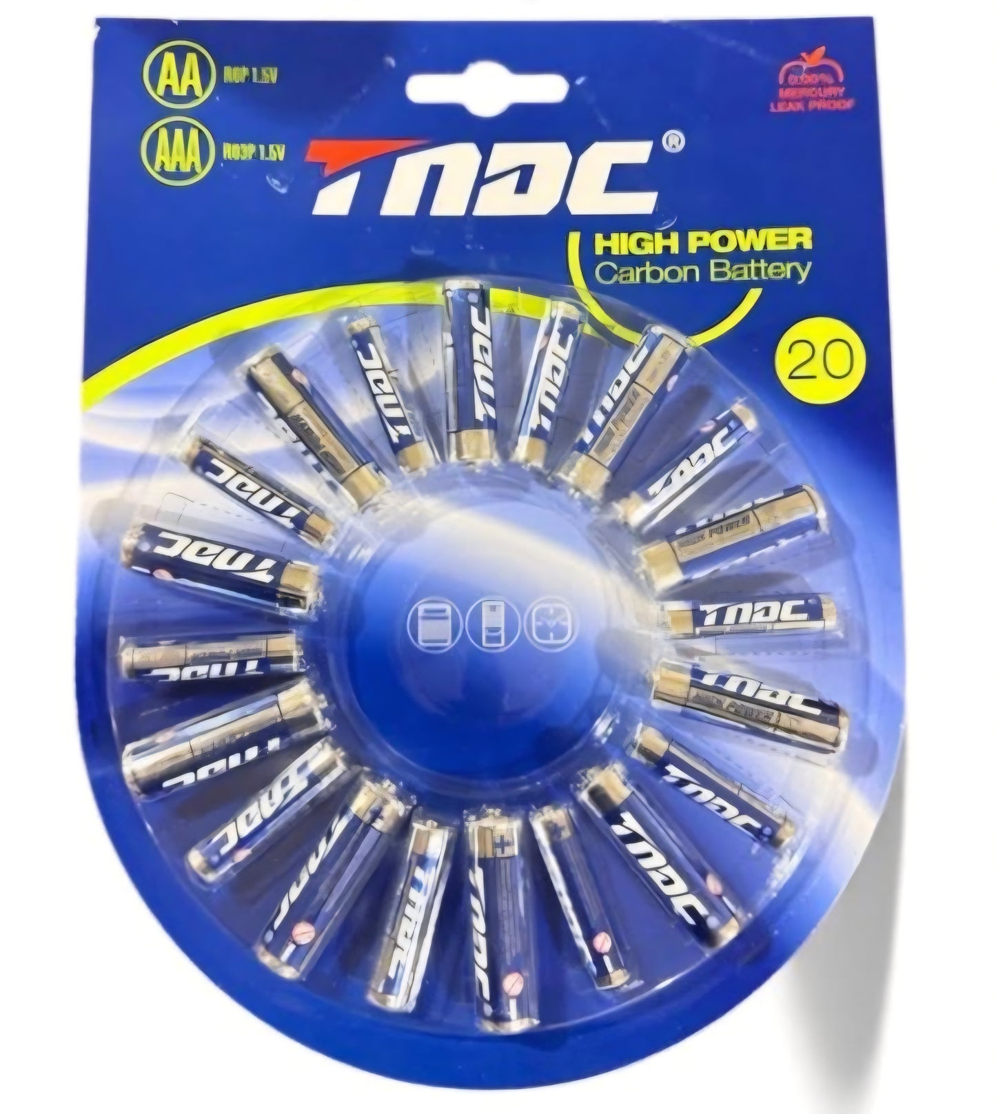 20-pack of TNDC high power carbon batteries in both AA and AAA sizes.