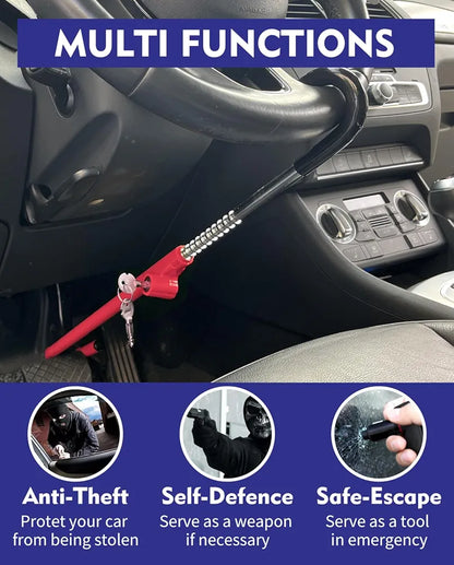 Universal Safety Steering Wheel To Clutch Pedal Lock Car Anti Theft Truck Auto