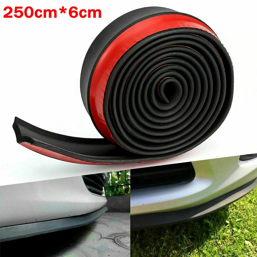 Universal Black Rubber Car Body Protector Front Lip Splitter Trim Bumper US